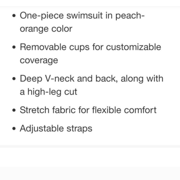 NWT Kona Sol Womens Peach Ruched One Piece Swimming Suit Size 18W - Picture 3 of 9